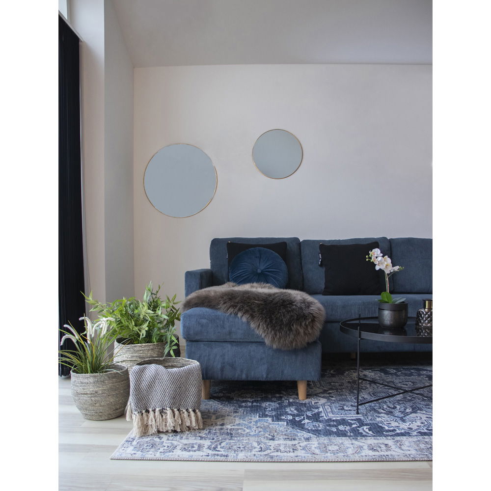 Havana Teppich – blau, klassisches Orientdesign, Chenille-Teppich
